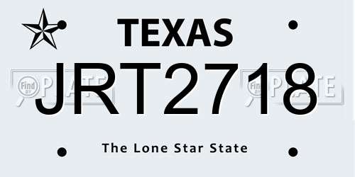 JRT2718 Texas License Plate
