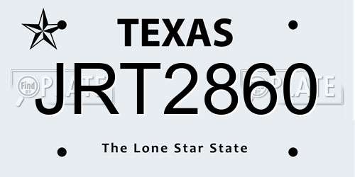 JRT2860 Texas License Plate
