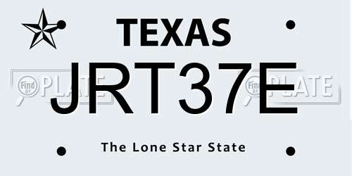 JRT37E Texas License Plate