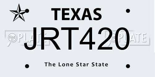 JRT420 Texas License Plate