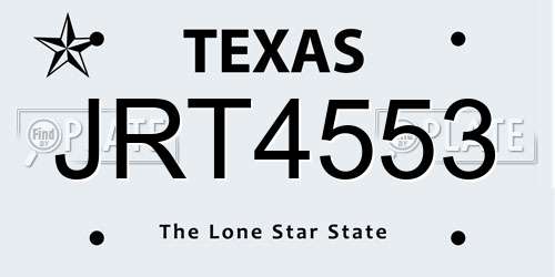 JRT4553 Texas License Plate