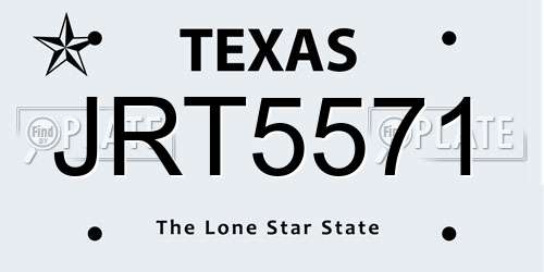 JRT5571 Texas License Plate