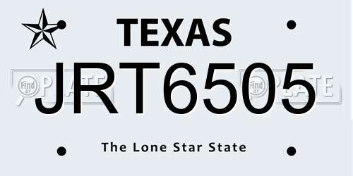 JRT6505 Texas License Plate