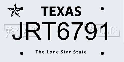 JRT6791 Texas License Plate