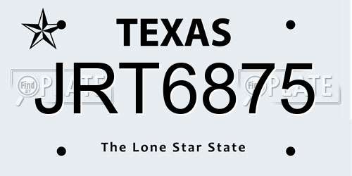 JRT6875 Texas License Plate