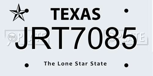 JRT7085 Texas License Plate