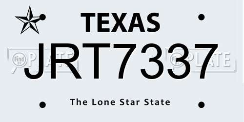JRT7337 Texas License Plate