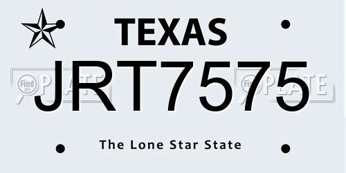 JRT7575 Texas License Plate