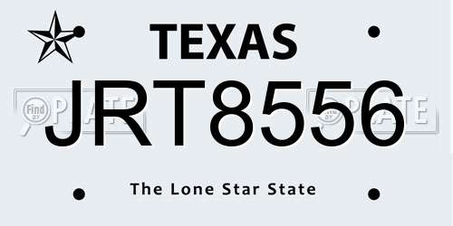 JRT8556 Texas License Plate