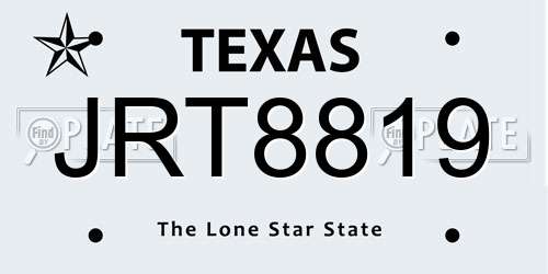 JRT8819 Texas License Plate
