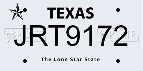 JRT9172 Texas License Plate