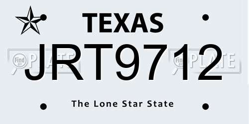 JRT9712 Texas License Plate
