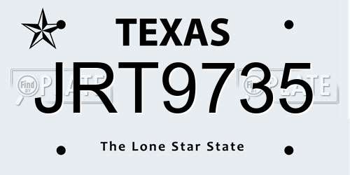 JRT9735 Texas License Plate