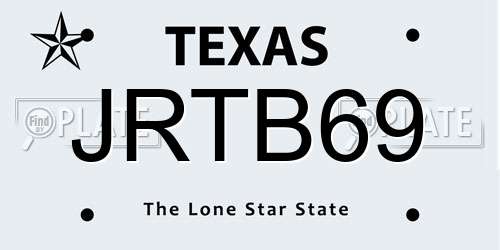 JRTB69 Texas License Plate