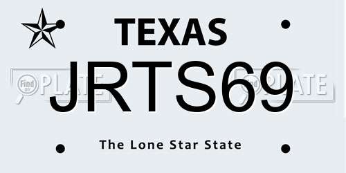 JRTS69 Texas License Plate