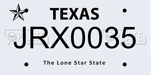 JRX0035 Texas License Plate