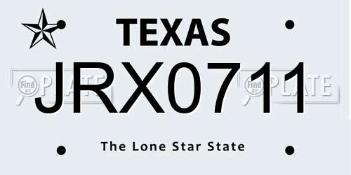 JRX0711 Texas License Plate