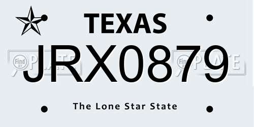 JRX0879 Texas License Plate