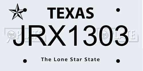 JRX1303 Texas License Plate