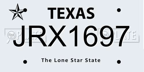 JRX1697 Texas License Plate