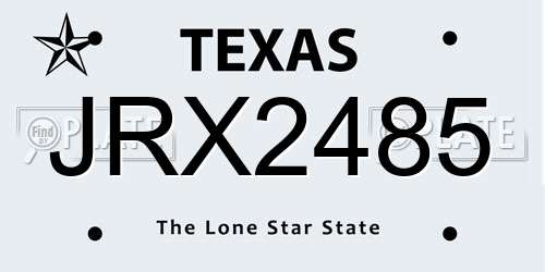JRX2485 Texas License Plate