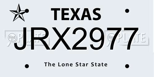 JRX2977 Texas License Plate