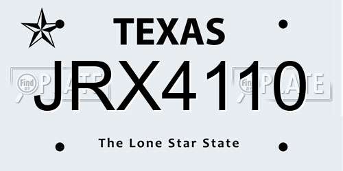 JRX4110 Texas License Plate