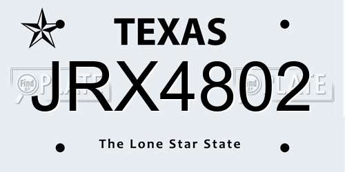 JRX4802 Texas License Plate