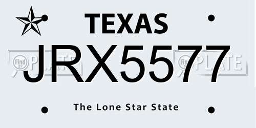 JRX5577 Texas License Plate