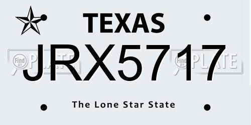 JRX5717 Texas License Plate