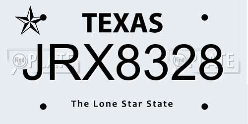 JRX8328 Texas License Plate