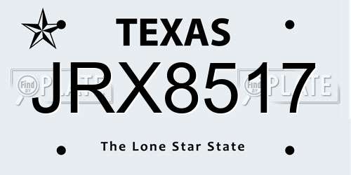JRX8517 Texas License Plate