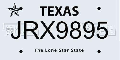 JRX9895 Texas License Plate