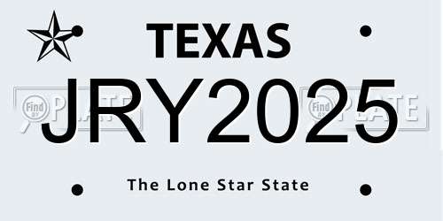 JRY2025 Texas License Plate