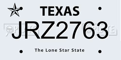 JRZ2763 Texas License Plate