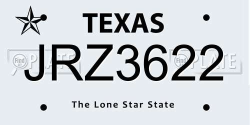 JRZ3622 Texas License Plate