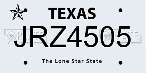 JRZ4505 Texas License Plate