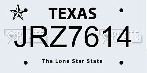 JRZ7614 Texas License Plate