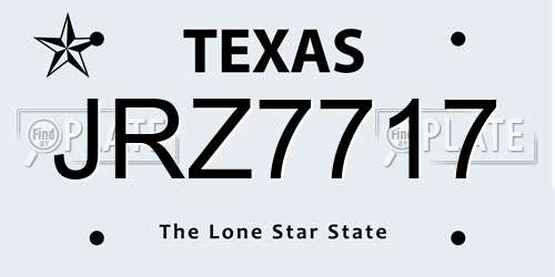 JRZ7717 Texas License Plate
