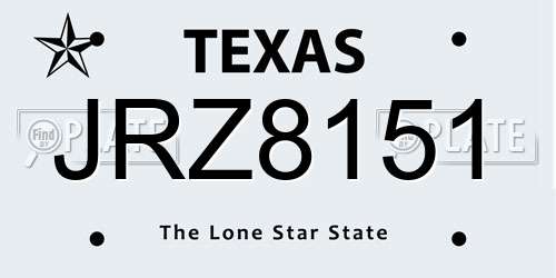 JRZ8151 Texas License Plate