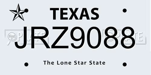 JRZ9088 Texas License Plate