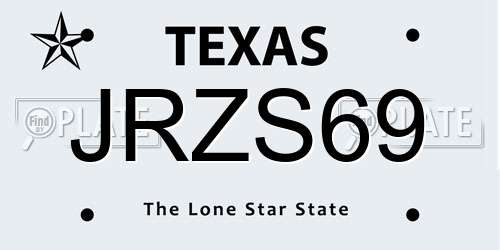 JRZS69 Texas License Plate
