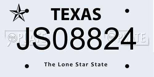 JS08824 Texas License Plate