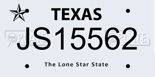 JS15562 Texas License Plate