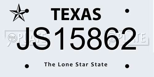JS15862 Texas License Plate