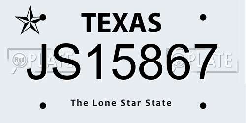 JS15867 Texas License Plate