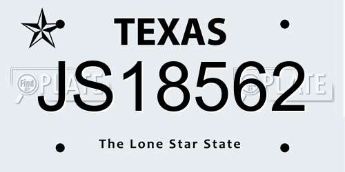 JS18562 Texas License Plate