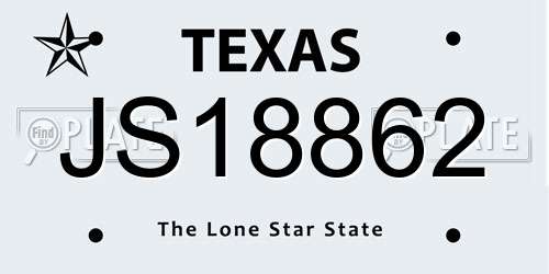 JS18862 Texas License Plate