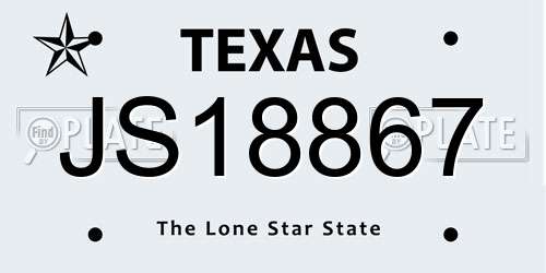 JS18867 Texas License Plate