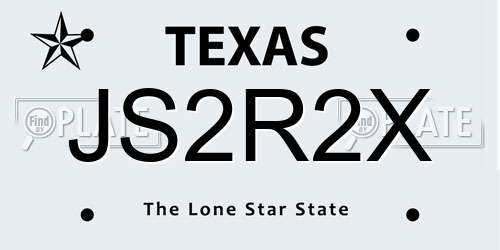 JS2R2X Texas License Plate